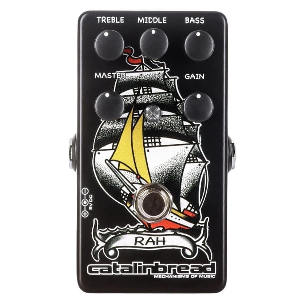 Pedal de Overdrive Catalinbread Traditional Ink Collection RAH con Controles de Tono Altamente Interactivos y Circuito de Tono Intuitivo de Tres Perillas