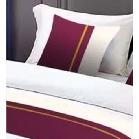 Genérico - Pieceras Para Cama Decorativa 60X200 Cm + 2 Fundas 45X45 Diseño 2 Color Burdeos