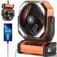 thumbnail image 1 of Ventilador de camping con luz KITWLEMEN Batería recargable de 20000 mAh, 1 of 3