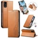 thumbnail image 4 of Funda tipo cartera para Samsung Galaxy A51 5G de piel con cierre magnético, ranuras para tarjetas y correa para la muñeca Marrón, 4 of 6