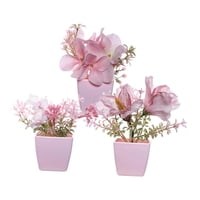 Magideal - 3 Piezas De Flores Artificiales En Maceta, Plantas Artificiales Con Maceta, Pequeños Adornos Para Decoración De Mesa, Comedor, Cocina, Dormitorio Y Ho Estilo B