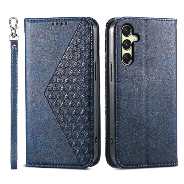 Funda Flip FOXDOCK para Samsung Galaxy A16 , Estilo Billetera con Diseño Rombo, Correa de Mano y Soporte, Uso Diario