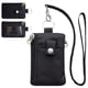 thumbnail image 1 of Pequeña cartera de cordón para mujeres / hombres con cartera de tarjeta de identificación de bloqueo, bolsa de cremallera de nylon minimalista, cartera de cuello de viaje con llavero, ventan, 1 of 3