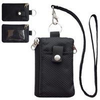 Xusx111 - Pequeña Cartera De Cordón Para Mujeres / Hombres Con Cartera De Tarjeta De Identificación De Bloqueo, Bolsa De Cremallera De Nylon Minimalista, Cartera De Cuello De Viaje Con Llavero, Ventan