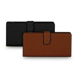 Carven Paris - Pack 2 Billeteras De Mujer Vesta Negro Y Café