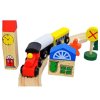 Genérico - Tren De Madera Con Riel, 48 Pcs Multicolor