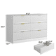 thumbnail image 1 of Modern 6-Drawer Dresser, Chest of Drawers for Bedroom, Living Room, Hallway, and Entryway - Large Storage Cabinet, White,Drawer panel with wavy patterns, 1 of 3