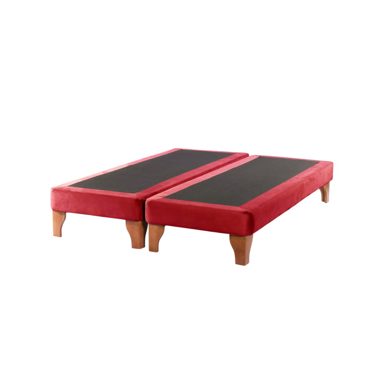 Importclick - Base Dividida Cama Europea 2 Plazas 150X190 Cm Rojo Felpa