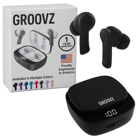 Groovz - Audífonos True Wireless Con Estuche De Carga Negro