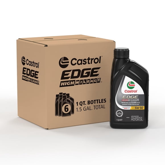 Aceite de motor Castrol EDGE High Mileage 5W-30 totalmente sintético 6x1L
