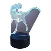 Lelumania - Lampara Ilusion 3D Dino Rex De 7 Colores, Base Touch