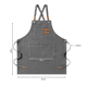 thumbnail image 3 of Pechera Delantal Cocina Barbacoa Parrilla Premium Peluquero Gris, 3 of 5