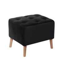 Latam Home - Pouf Lyon Tela Velvet Negro