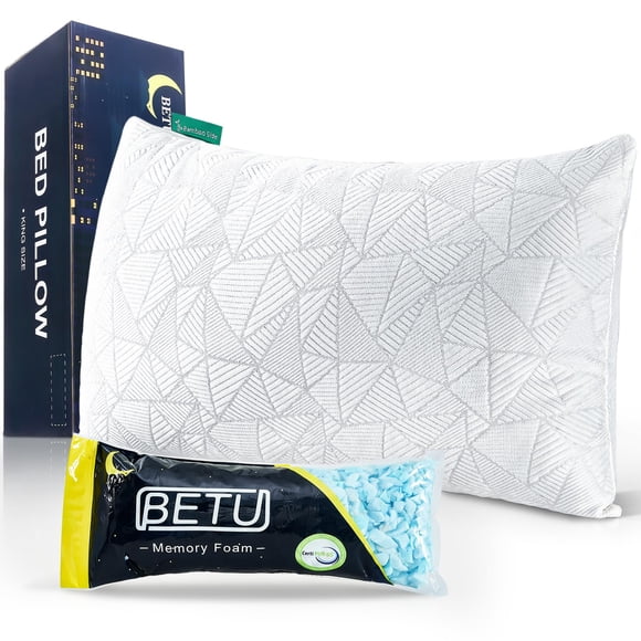 Cooling Pillow BETU de espuma viscoelástica tamaño queen con funda de almohada