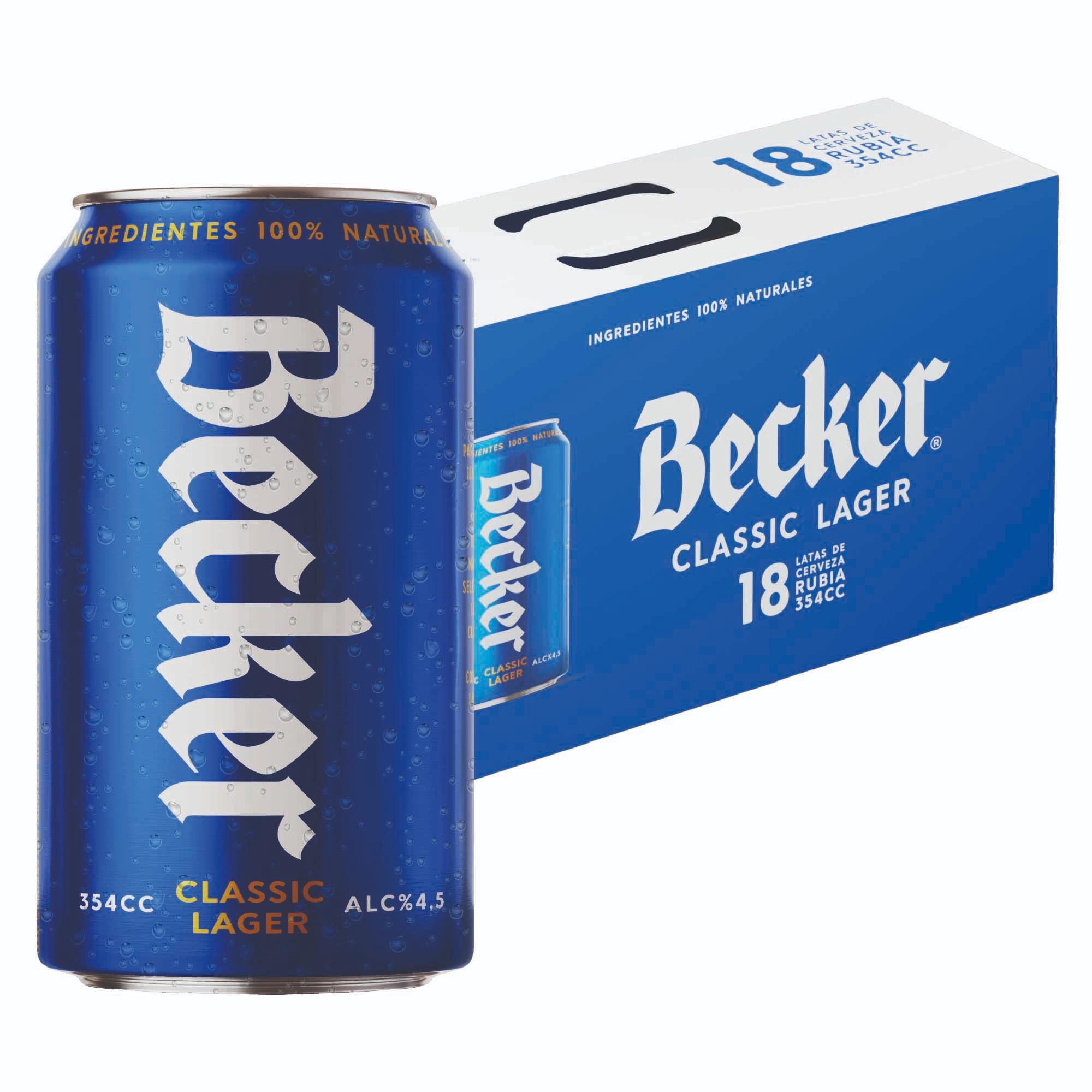 Cerveza Lager Latas Pack 18 Un 354 ml c/u Becker