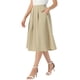 thumbnail image 4 of INSPIRE CHIC Faldas plisadas para mujeres vintage línea A cintura alta casual de negocios faldas midi XS caqui, 4 of 6