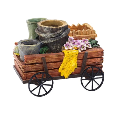 Magideal - Carrito Creativo Diseño De Decoración Reutilizable Hacer Viejo Soporte Ornamental Duradero Para El Hogar Jardín Patio Decoración Al A , Carro De Carro De Cuatro Ruedas