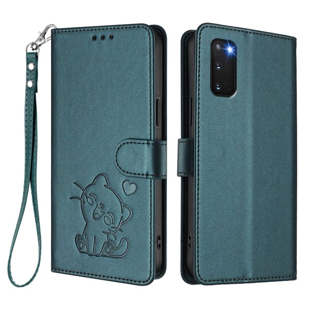 Samsung Galaxy S20 Funda Billetera con Ranuras para Tarjetas, Verde Oscuro