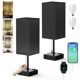 thumbnail image 2 of Lámpara de mesa YIDPU para recámara con puertos de carga USB C+A, 2 piezas, 2 of 9