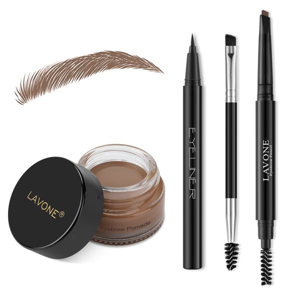 Kit de lápices con estampado de cejas LAVONE para maquillaje con pomada y delineador