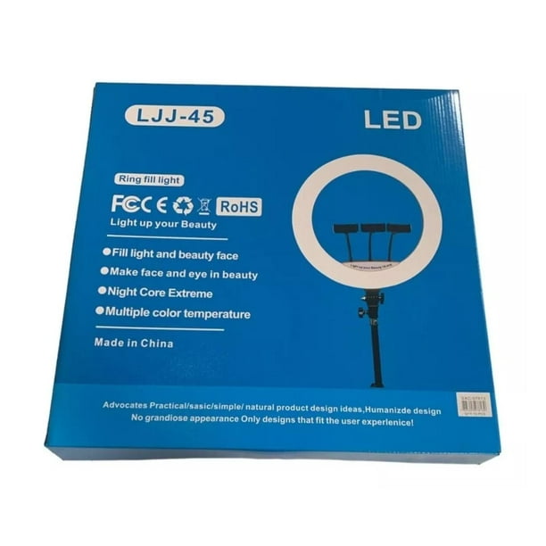 Aro De LUZ LED Profesional 45cm USB Tripode 2m Negro Lider