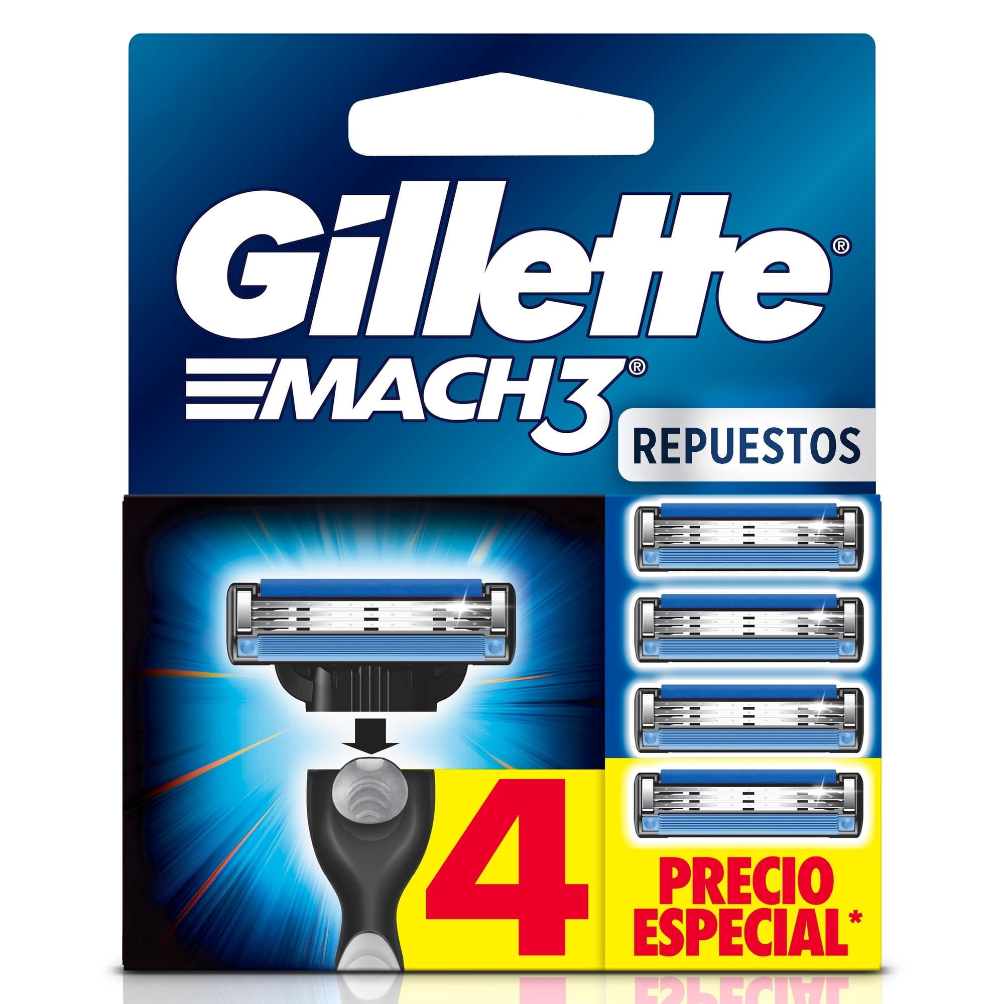 Repuestos De Afeitar Mach3 Con Hojas Más Afiladas 4 Un Gillette