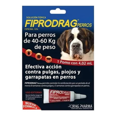 Drag Pharma - Pipeta Fiprodrag Antipulga Perros De 40 A 60 Kg 4 Mlpharma.