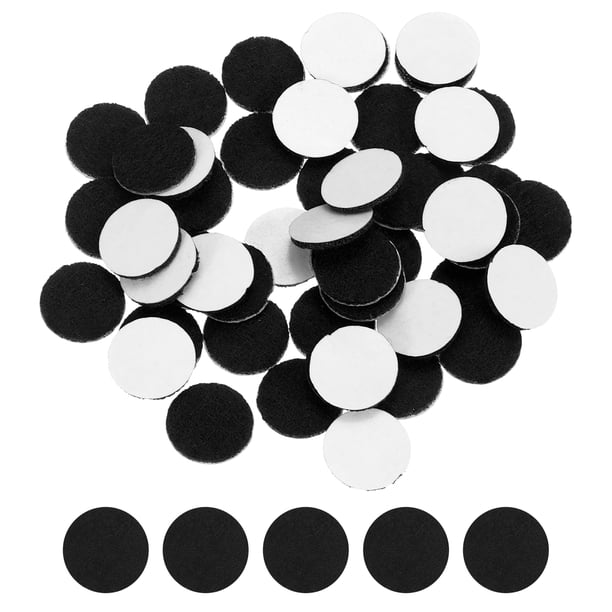 Uxcell 50 piezas de círculos de fieltro adhesivo, almohadillas de fieltro no tejido redondas de 1/2", negras