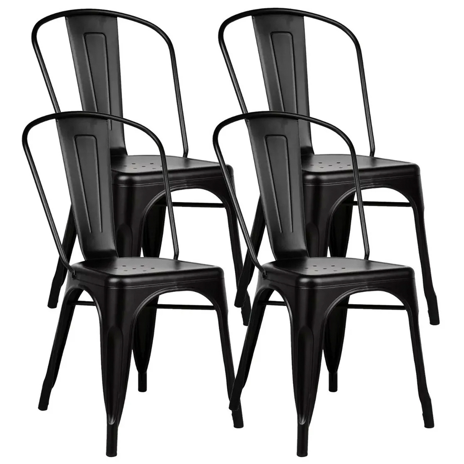 Novahus - Pack 4 Sillas Tolix Vintage Negro