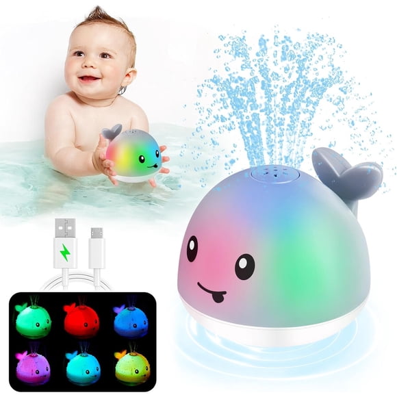 Juguete Ballena Recargable Led Pulverizador 10 Cm