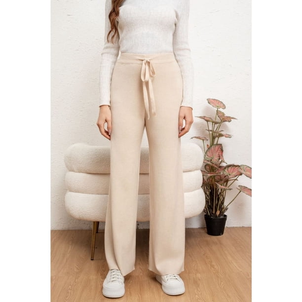 Pantalon Mujer Recto Lanilla Tiro Alto Full Elasticado 5053