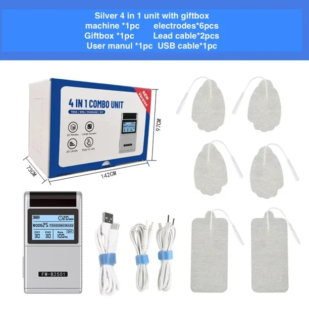 Homeuse TENS EMS Therapy Pain Relief Electrodes Pad Pulse Muscle Stimulator Acupuncture Back Neck Pain Relief Personal Tens Unit
