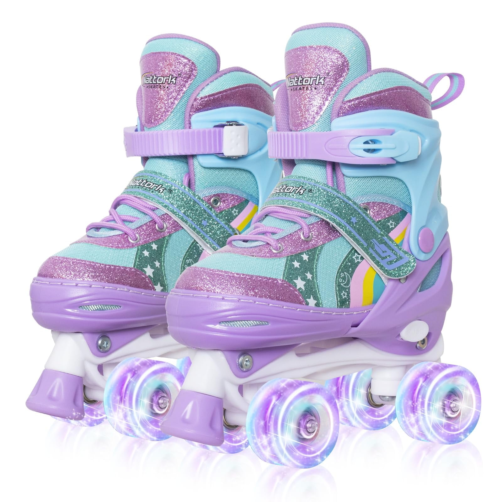 Patines En Línea Nattork Ajustables Con Ruedas Luminosas Para Niñas