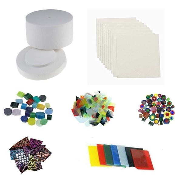 Horno de microondas para fusión de vidrio 19,5 × 11 cm + 5 bolsas + papel