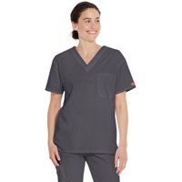 Scrub Top Dickies, Peltre Unisex Con Cuello En V Para Adultos