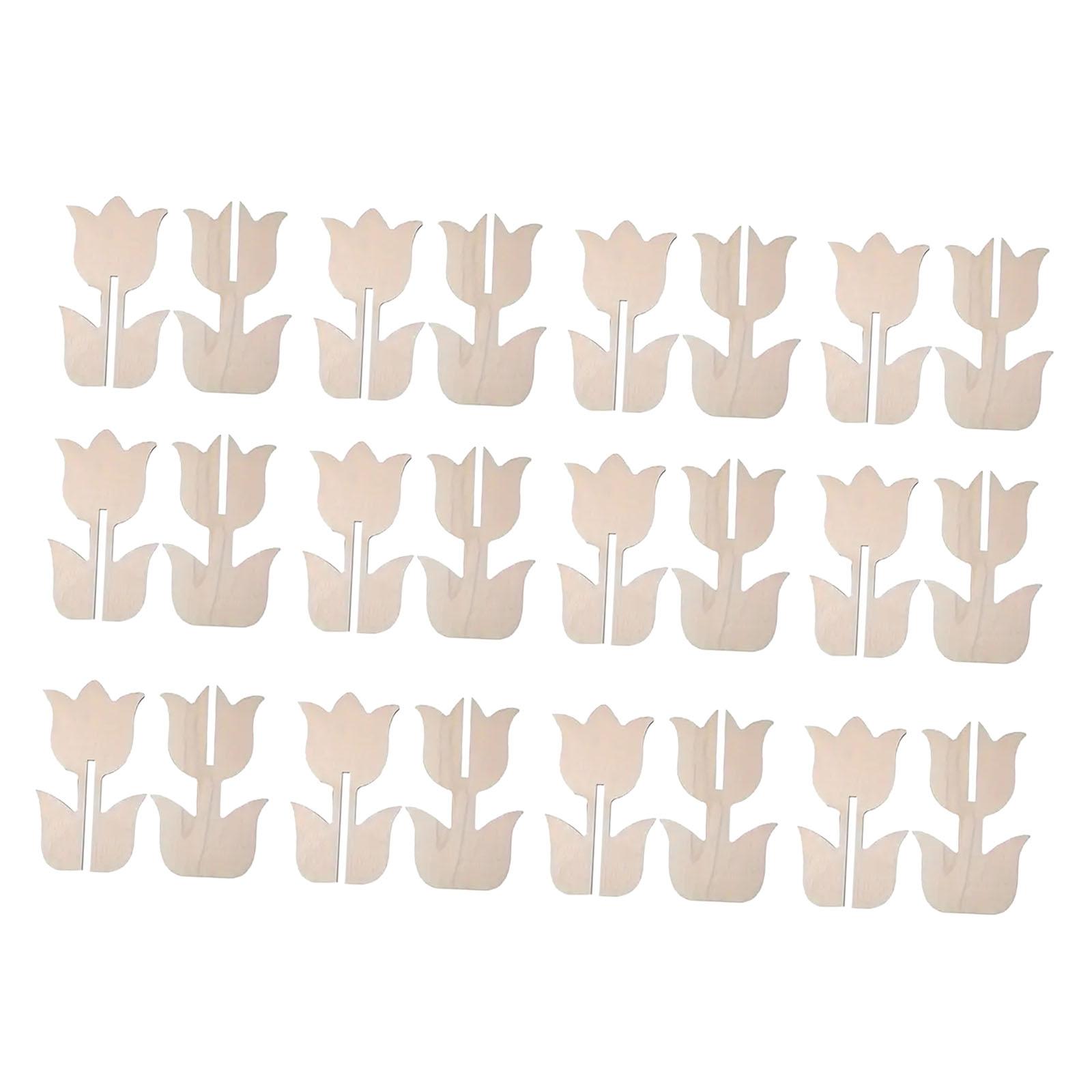 Bothyi - Tulipanes De Madera Para Pintar Decoración Del Hogar Resistente Multiusos Para Escritorio Boda Dormitorio 12 Piezas