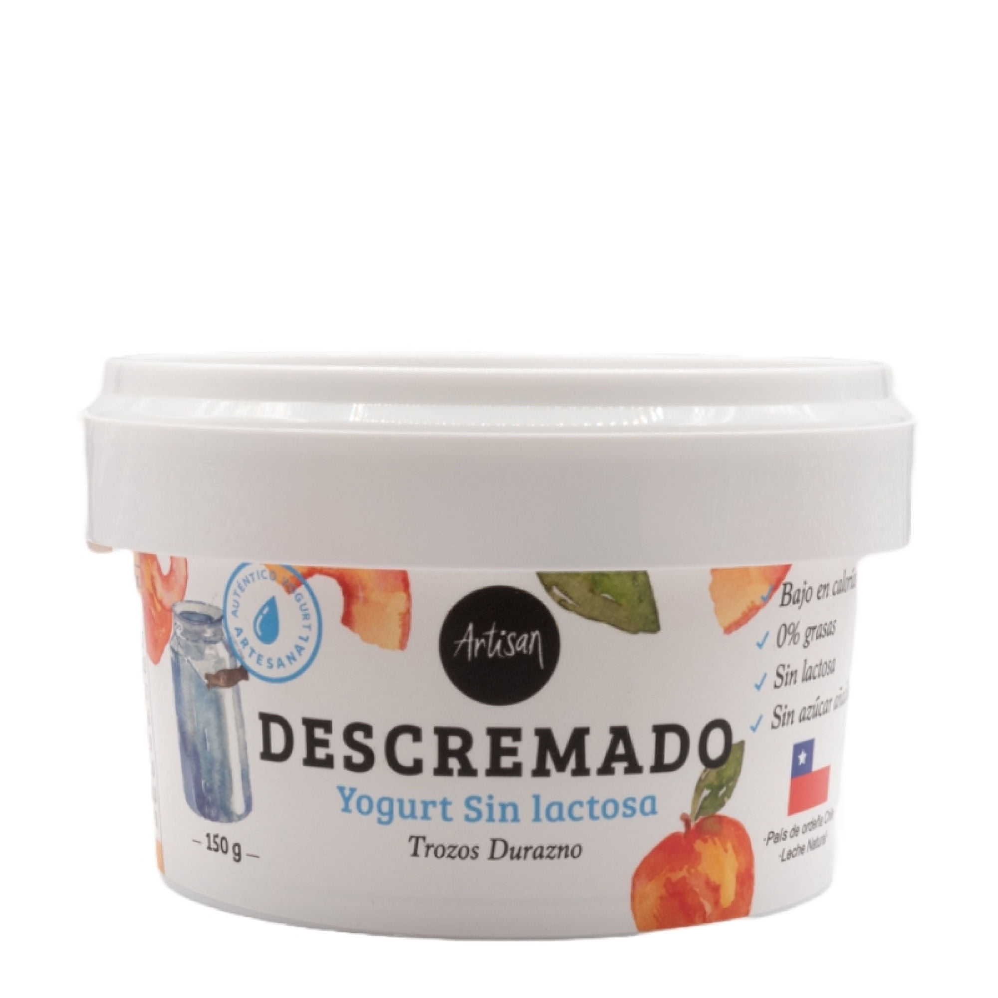 Yoghurt Descremado Sabor Durazno 150 g Artisan