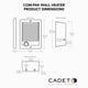 thumbnail image 5 of Calentador eléctrico de pared Cadet Com-Pak CSC202TW 2000/1500W, 5 of 6