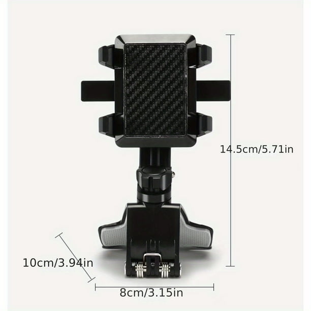 Car Phone Holder, Multifunction Car Dashboard Holder Rearview Mirror With 360 ° Adjustable Spring Clip, Suitable For 3 To 7 Inch Smartphones VOPH045