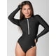 thumbnail image 3 of Traje de Baño Surf Daikiri Mujer Manga Larga Cierre Delante Negro Blanco Protección UV50+, 3 of 3