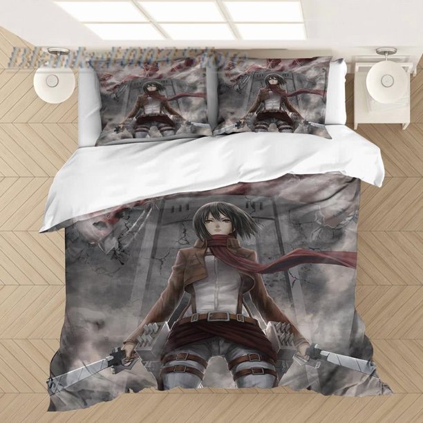 3D Printed Bedding Set Duvet Covers Anime Attack on Titan Pillowcases Comforter Bedding Set Bedclothes Bed Linen (NO sheet)