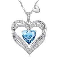 Collar Heshpaws Love Pendant 925 Sterling Silver Con Birthstone Zirconia Y Caja De Regalo