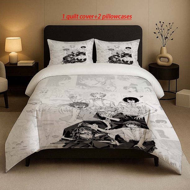 Incense Flower Bloom Manga Style Pattern Set Soft and Comfortable Bedding Set Suitable for All Seasons