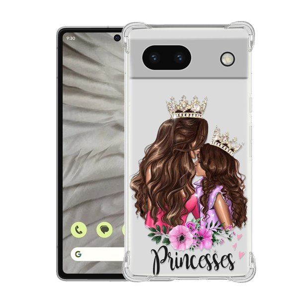 1pc Phone Case With Super Mom Pop Pattern Transparent Four-corner Anti-fall Phone Case For Google 7PRO/7A/7/6PRO/6A/6