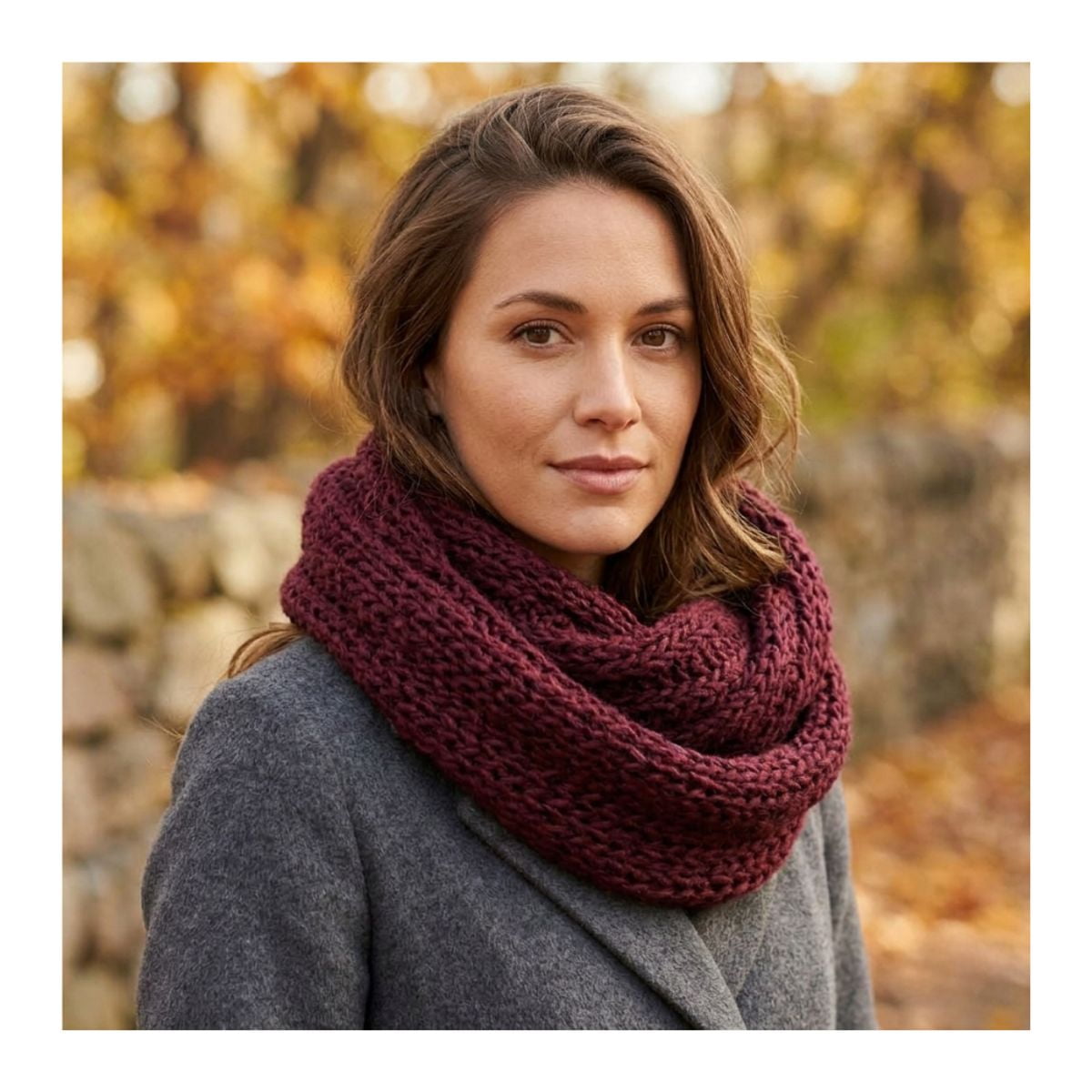 Genérico - Bufanda Cuello Estilo Punto Inglés Lana Invierno Abrigado