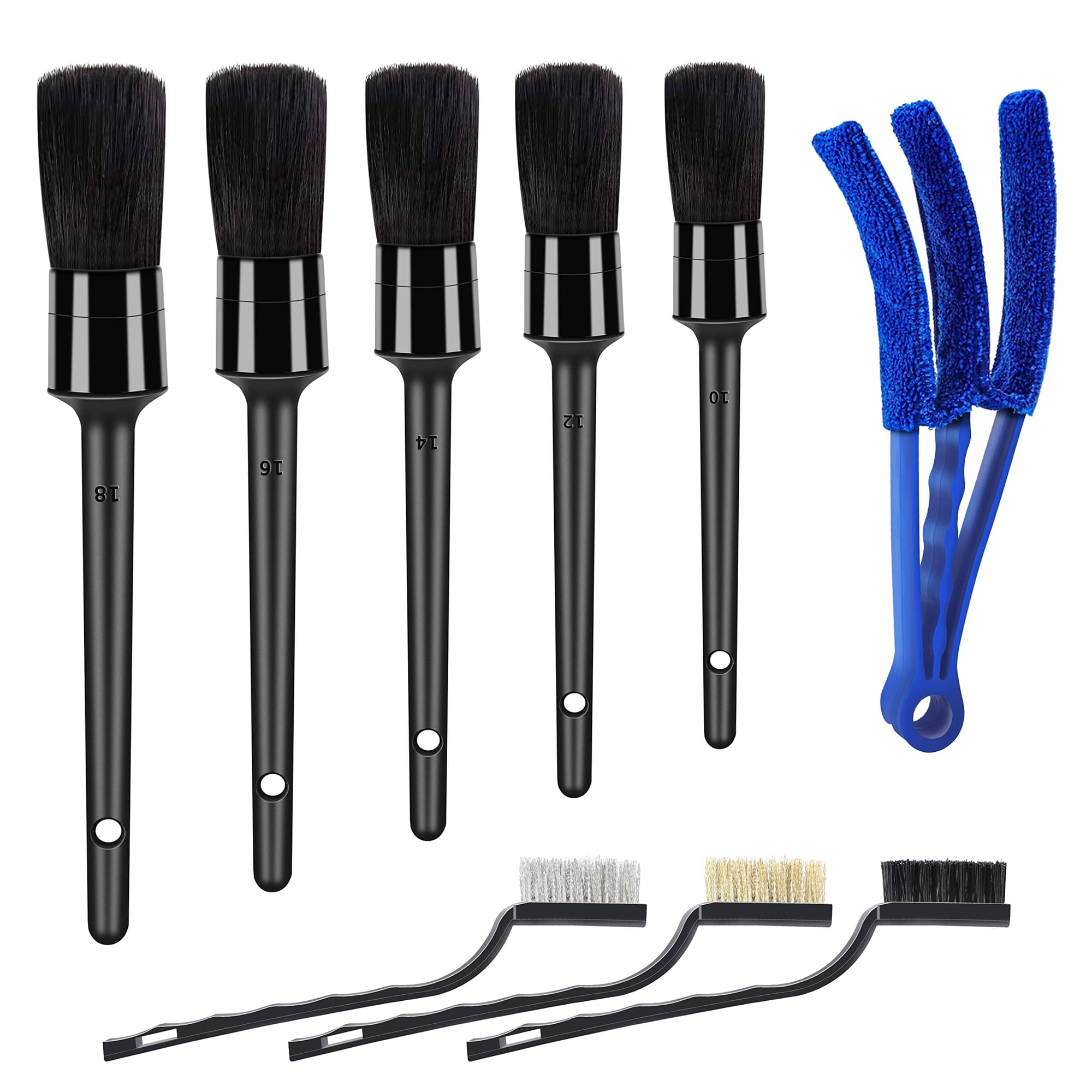 Juego De Cepillos Para Detalles De Automóviles Hmpll, Kit De Limpieza De Interiores De 9 Piezas