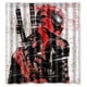 thumbnail image 1 of Cortina de ducha de Deadpool con grafiti, juego de cortinas de baño con ganchos, tamaño 66 x 72 pulgadas, 1 of 3