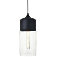 Lámpara Colgante Elegant Lighting Ashwell Negra Transparente 32 Cm