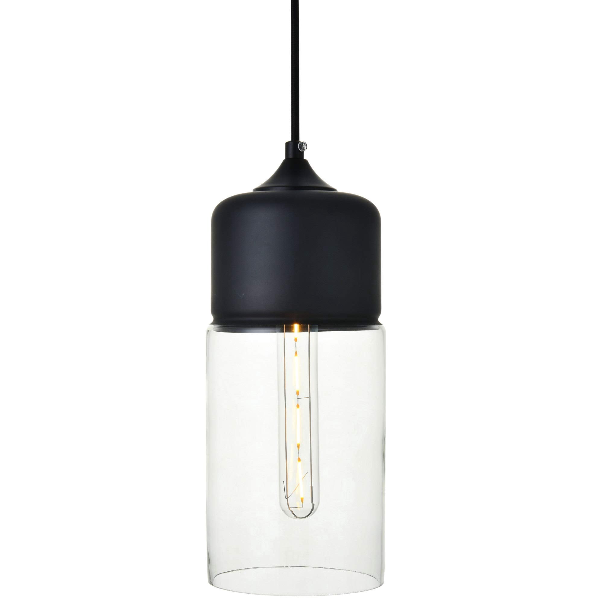 Lámpara Colgante Elegant Lighting Ashwell Negra Transparente 32 Cm