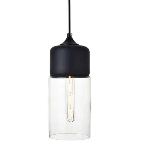 Lámpara Colgante Elegant Lighting Ashwell Negra Transparente 32 Cm